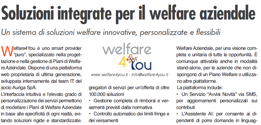 Soluzioni integrate per il welfare aziendale